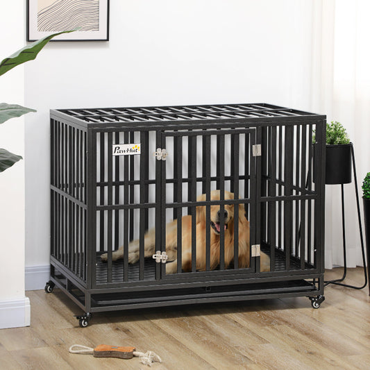Heavy Duty Dog Kennel with Locking Wheels | Paw-Safe Grate