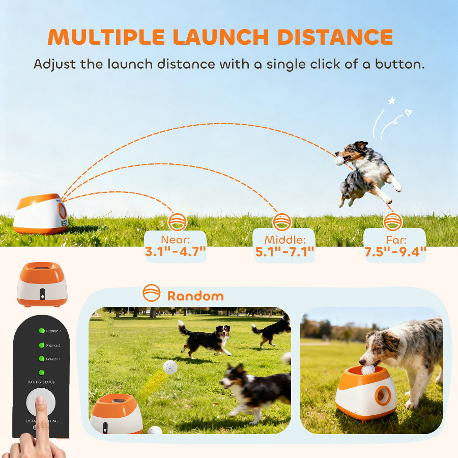 Powerful Large Breed Ball Launcher | 78ft Range | PawHut